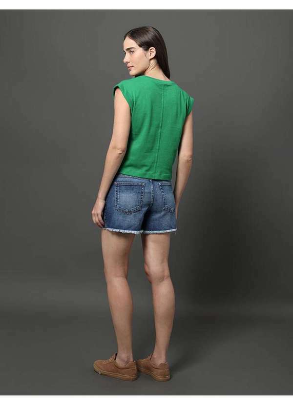 Calvin Klein Jeans - Blusa Feminina Pregas Ombro Calvin Klein Jeans - Verde Médio Verde