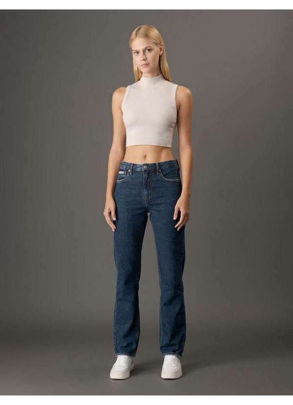 Calvin Klein Jeans - Blusa Feminina sem Manga em Ribana Calvin Klein Jeans - Areia Bege