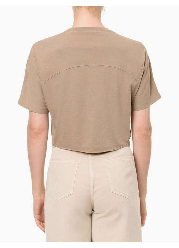 Calvin Klein Jeans - Blusa Feminina Silk Textura - Caqui Claro Bege 3