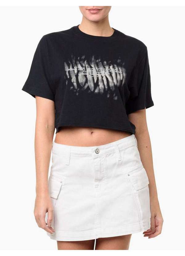 Calvin Klein Jeans - Blusa Feminina Silk Textura - Preto Preto 3