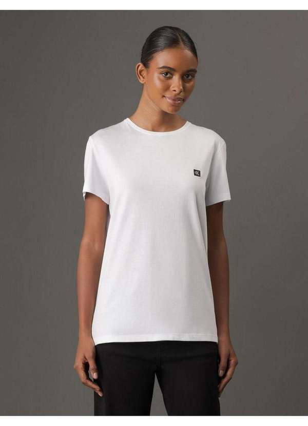 Calvin Klein Jeans - Camiseta Feminina Algodão Egípcio Calvin Klein Jeans - Branco Branco 2