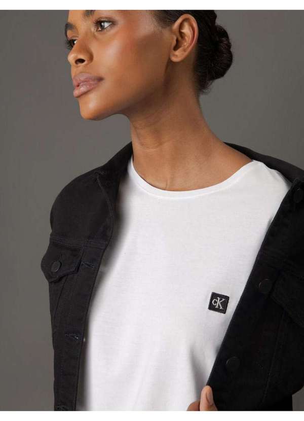 Calvin Klein Jeans - Camiseta Feminina Algodão Egípcio Calvin Klein Jeans - Branco Branco 3
