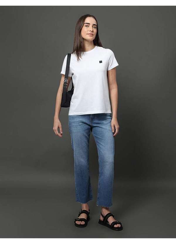 Calvin Klein Jeans - Camiseta Feminina Algodão Egípcio Calvin Klein Jeans - Branco Branco