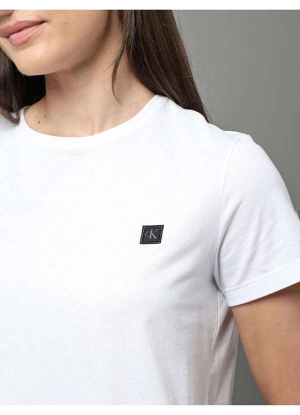 Calvin Klein Jeans - Camiseta Feminina Algodão Egípcio Calvin Klein Jeans - Branco Branco 2