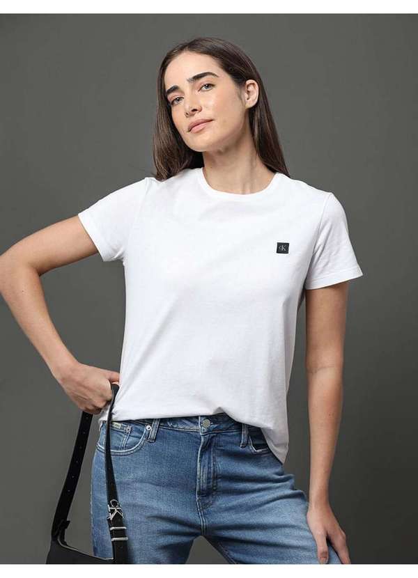 Calvin Klein Jeans - Camiseta Feminina Algodão Egípcio Calvin Klein Jeans - Branco Branco 3