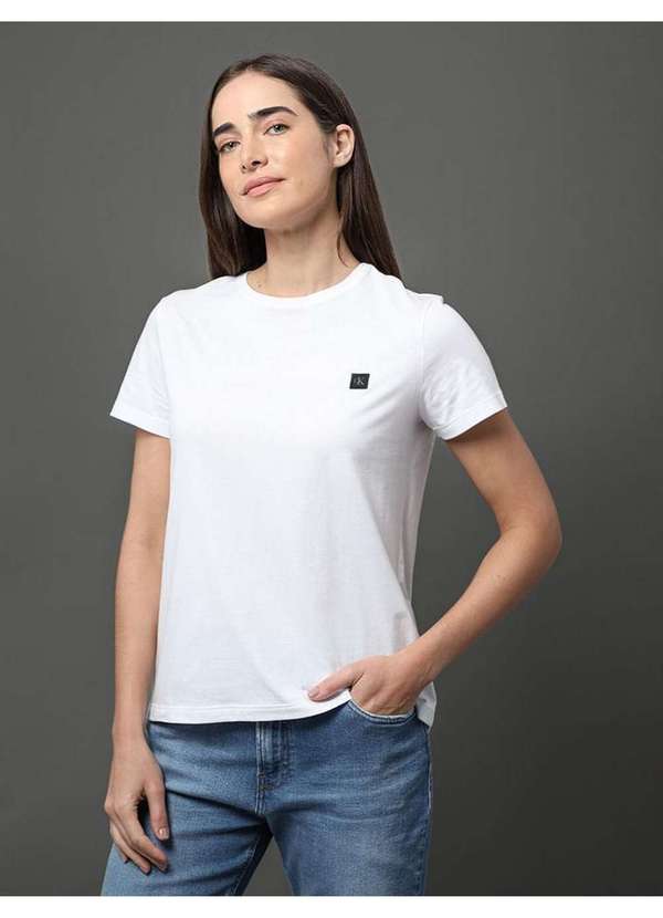 Calvin Klein Jeans - Camiseta Feminina Algodão Egípcio Calvin Klein Jeans - Branco Branco 4