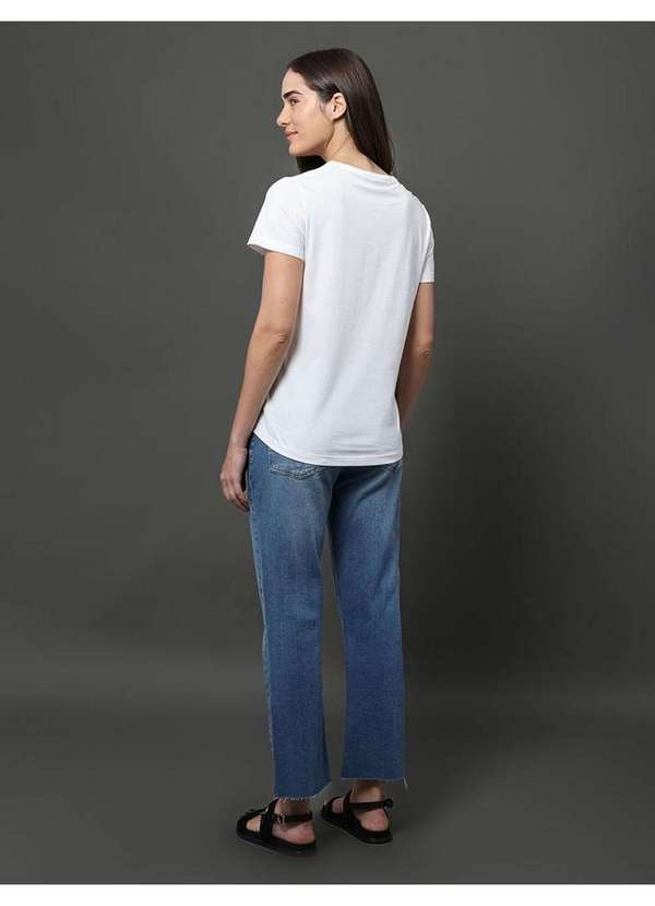 Calvin Klein Jeans - Camiseta Feminina Algodão Egípcio Calvin Klein Jeans - Branco Branco 5