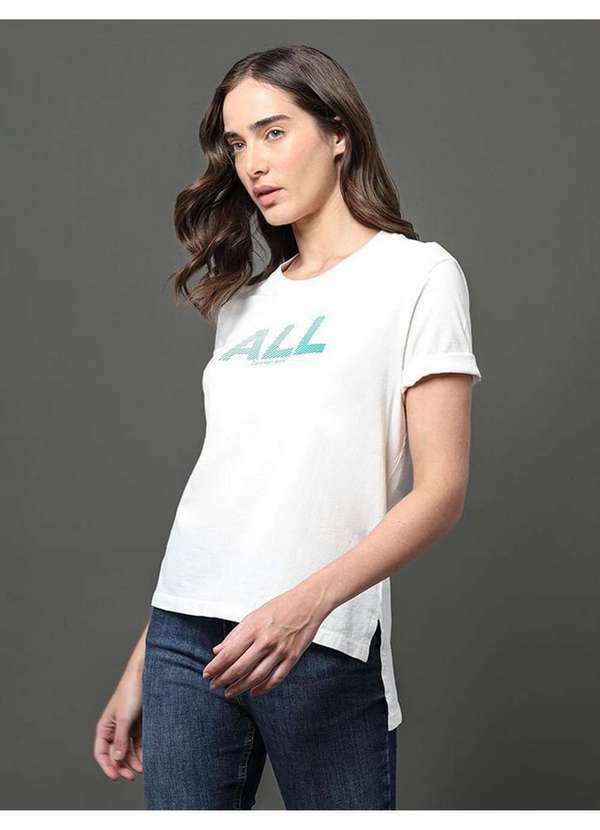 Calvin Klein Jeans - Camiseta Feminina All Calvin Klein Jeans - Off White Branco
