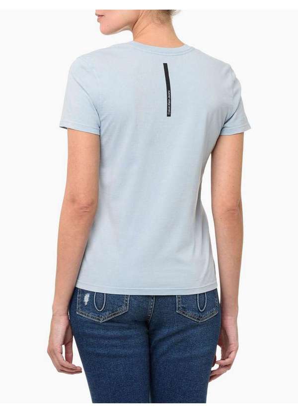 Calvin Klein Jeans - Camiseta Feminina Decote V - Azul Claro Azul 2