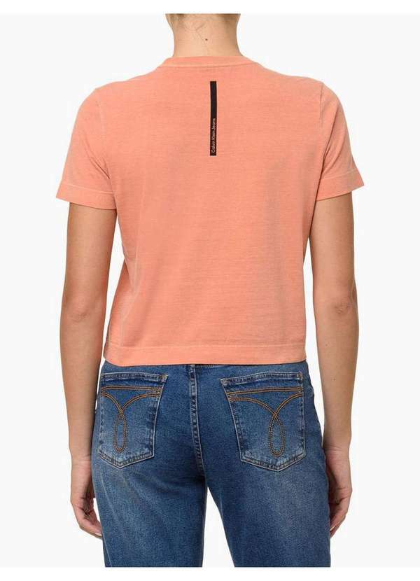 Calvin Klein Jeans - Camiseta Feminina Estonada - Laranja Laranja