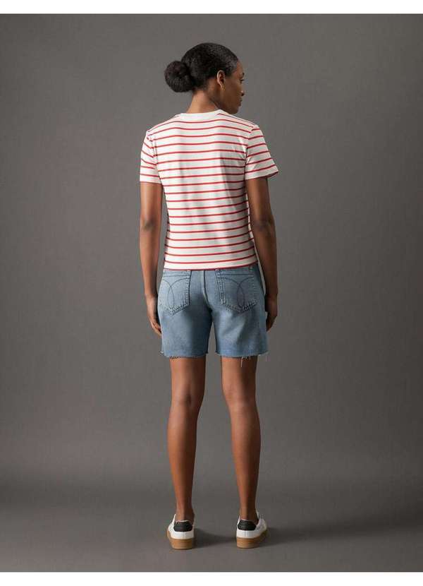 Calvin Klein Jeans - Camiseta Feminina Listras Calvin Klein Jeans - Vermelho Vermelho 2