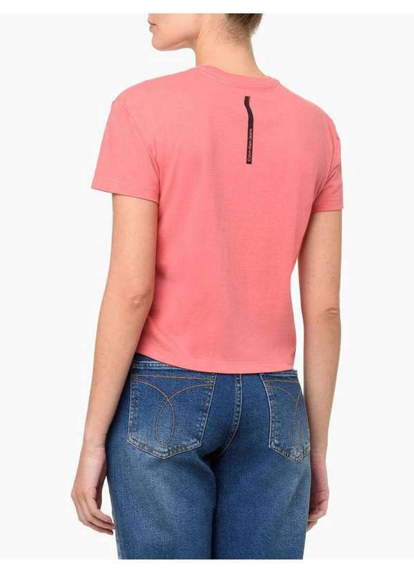 Calvin Klein Jeans - Camiseta Feminina Logo Established - Melancia Vermelho