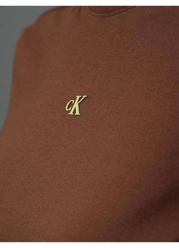 Calvin Klein Jeans - Camiseta Feminina Relevo Multicor Calvin Klein Jeans - Marrom Marrom 2