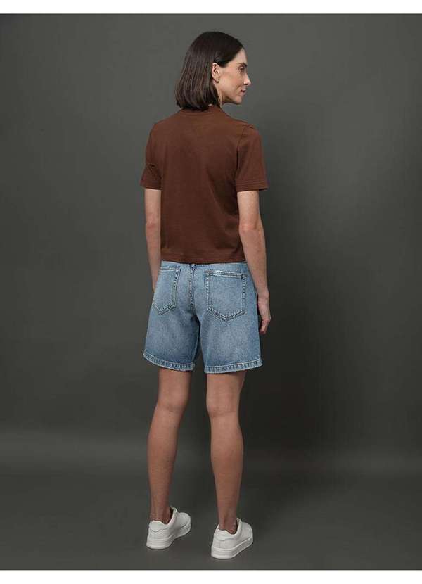 Calvin Klein Jeans - Camiseta Feminina Relevo Multicor Calvin Klein Jeans - Marrom Marrom 4