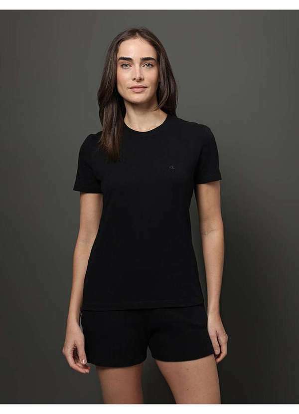 Calvin Klein Jeans - Camiseta Feminina Touch Cotton Calvin Klein Underwear - Preto Preto