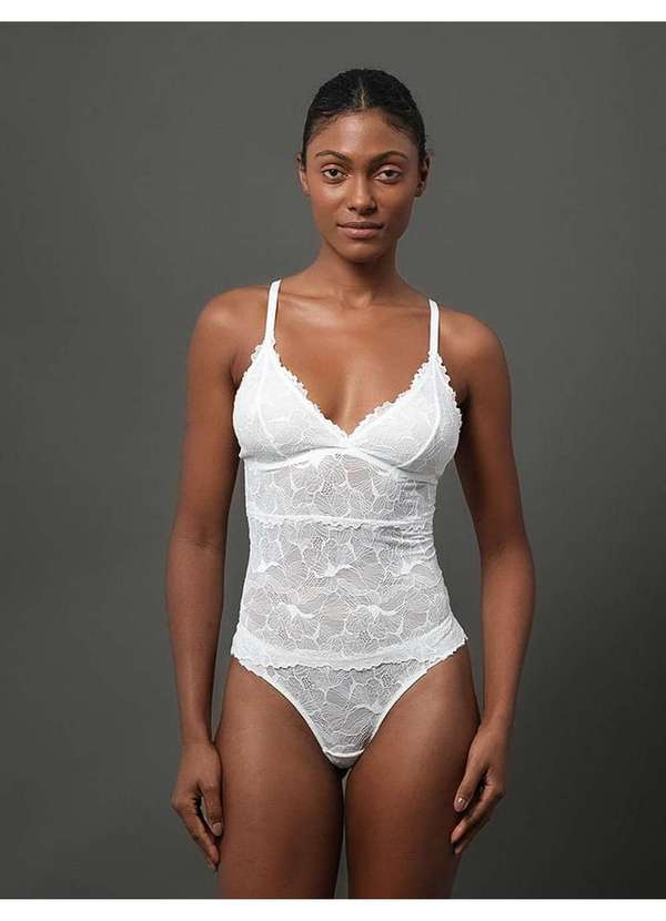 Calvin Klein Jeans - Camisete Feminina Renda Calvin Klein Underwear - Off White Branco 2