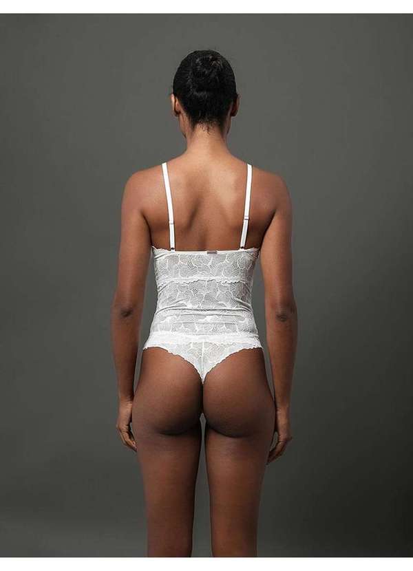 Calvin Klein Jeans - Camisete Feminina Renda Calvin Klein Underwear - Off White Branco 4