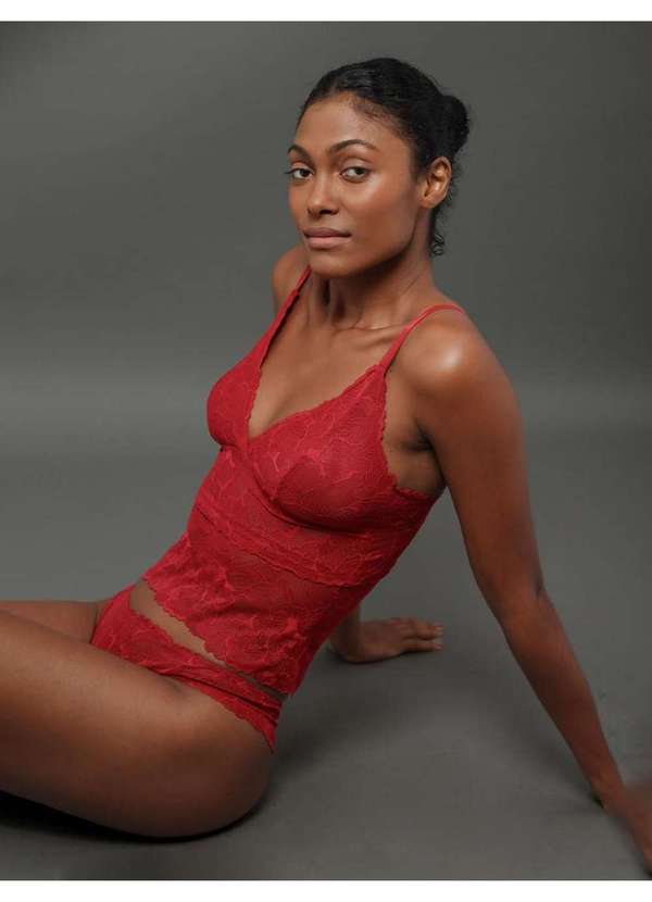 Calvin Klein Jeans - Camisete Feminina Renda Calvin Klein Underwear - Vermelho Vermelho 5