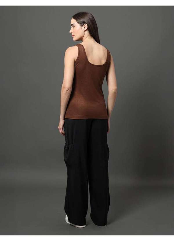 Calvin Klein Jeans - Regata Feminina Decote Quadrado Calvin Klein Jeans - Marrom Marrom 2