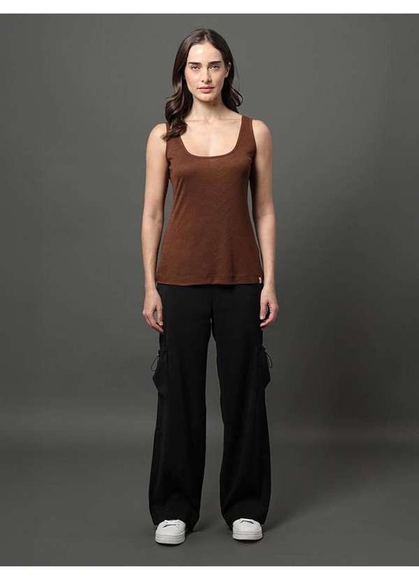 Calvin Klein Jeans - Regata Feminina Decote Quadrado Calvin Klein Jeans - Marrom Marrom 3