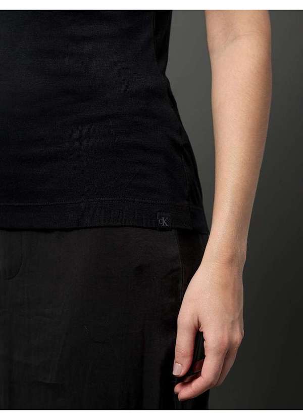 Calvin Klein Jeans - Regata Feminina Decote Quadrado Calvin Klein Jeans - Preto Preto