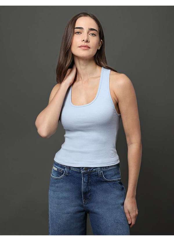 Calvin Klein Jeans - Regata Feminina Nadador Ribana Calvin Klein Jeans - Lavanda Roxo