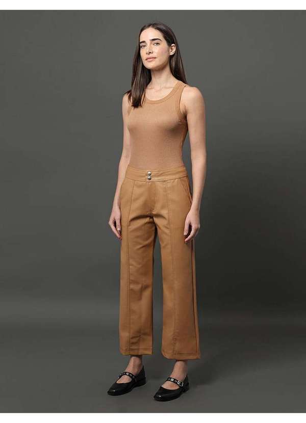 Calvin Klein Jeans - Regata Feminina Ribana Viscose Calvin Klein Jeans - Havana Marrom