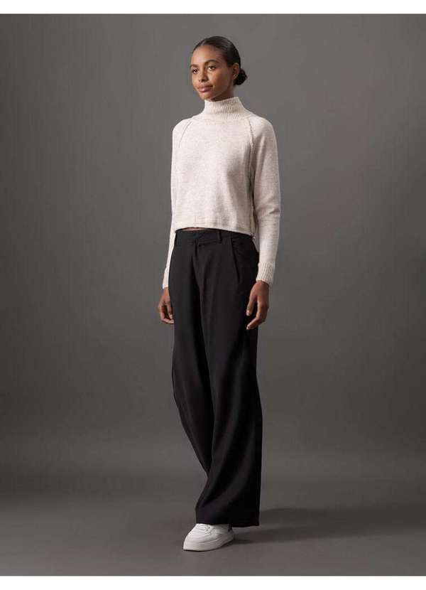 Calvin Klein Jeans - Calça Feminina Alfaiatada Acetinada Calvin Klein Jeans - Preto Preto 3