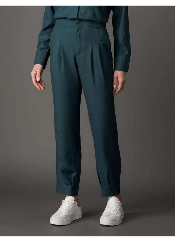 Calvin Klein Jeans - Calça Feminina Cargo de Viscose Calvin Klein - Verde Verde 2