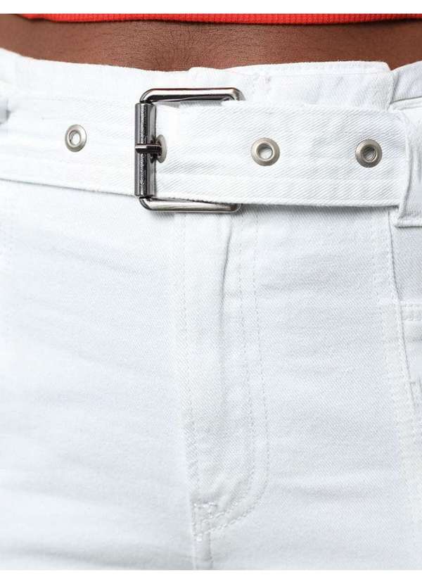 Calvin Klein Jeans - Calça Feminina Color Barrel Cinto Calvin Klein Jeans - Branco Branco 3