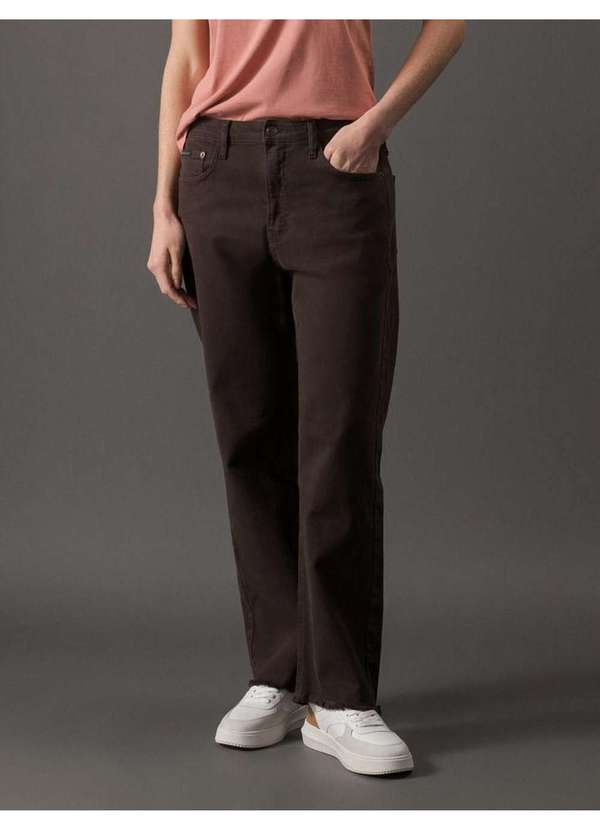 Calvin Klein Jeans - Calça Feminina Color Cropped Straight Calvin Klein Jeans - Cafe Marrom 4