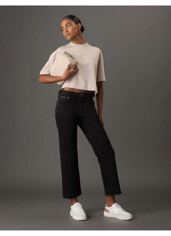 Calvin Klein CalÃ§Ã£o Jeans Preto Calça Feminina Color Cropped