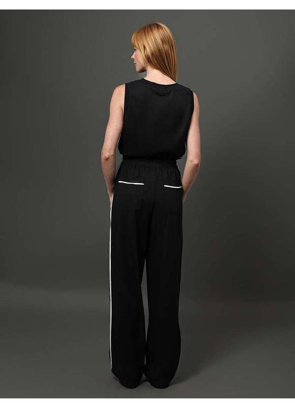 Calvin Klein Jeans - Calça Feminina Friso Contrastante Calvin Klein Jeans - Preto Preto