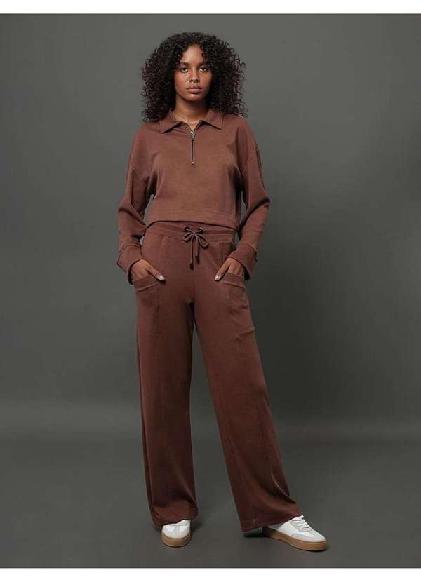 Calvin Klein Jeans - Calça Feminina Malha Idaho Calvin Klein Jeans - Marrom Marrom 5