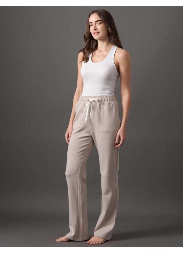 Calvin Klein Jeans - Calça Feminina Pantalona Suedine Soft Calvin Klein Underwear - Ca Bege 3