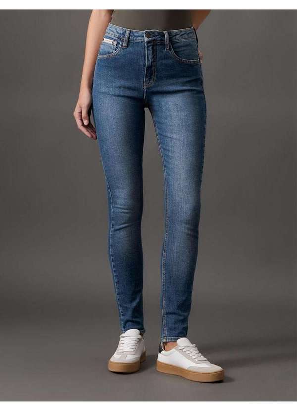 Calvin Klein Jeans Calça Jeans Feminina Skinny High Rise Calvin Klein  Jeans Azul M Azul