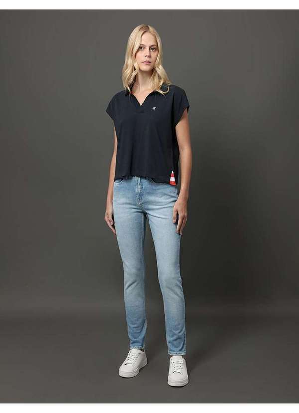 Calvin Klein Jeans - Calça Jeans Feminina Slim 5 Pockets Calvin Klein Jeans - Azul Cla Azul 3