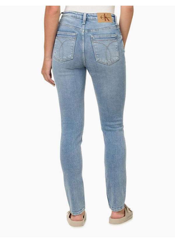 Calvin Klein Jeans - Calça Jeans Feminina Slim Recyckle Puídos - Azul Claro Azul 3