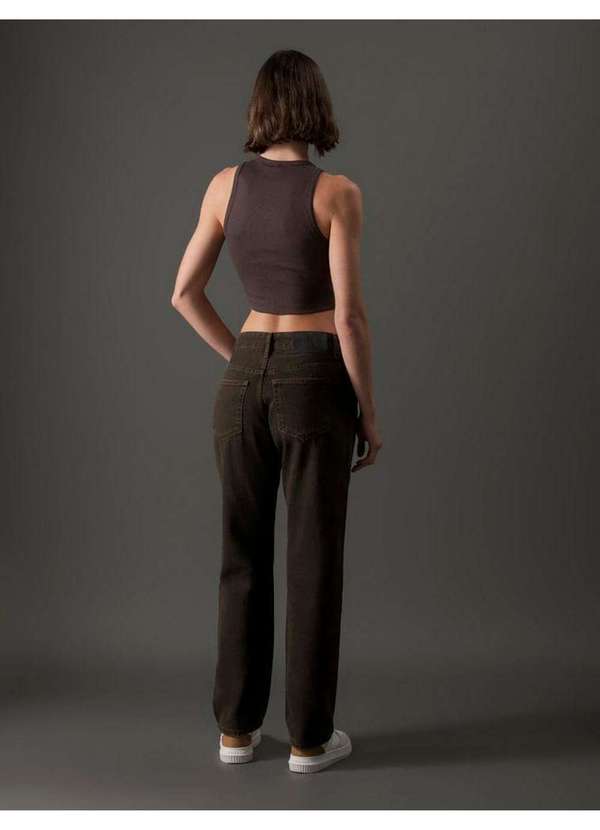 Calvin Klein Jeans - Calça Jeans Feminina Straight 5 Pockets Calvin Klein Jeans - Marr Marrom