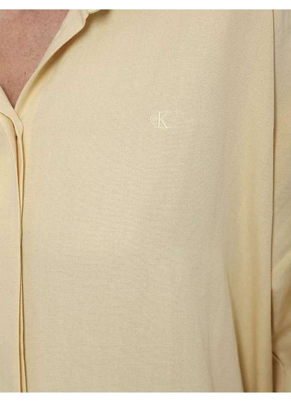 Calvin Klein Jeans - Camisa Feminina Linho Misto Calvin Klein Jeans - Amarelo Manteiga Amarelo 4