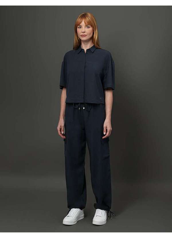 Calvin Klein Jeans - Camisa Feminina Linho Misto Calvin Klein - Marinho Azul