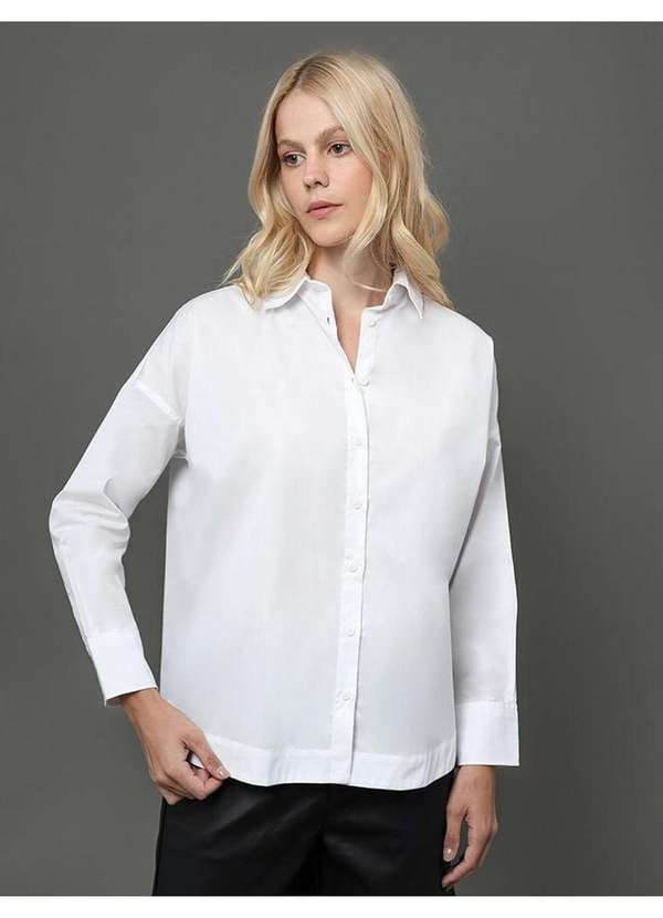 Calvin Klein Jeans - Camisa Feminina Over Calvin Klein - Branco Branco 3