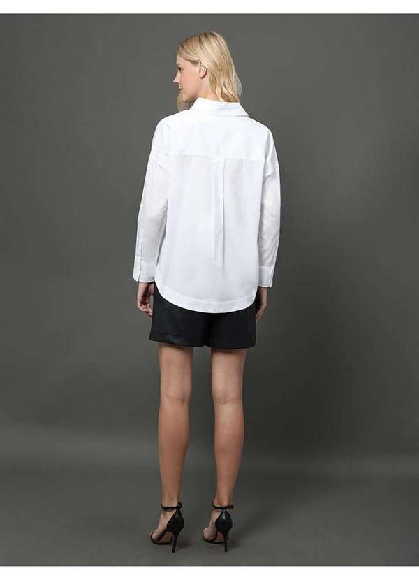 Calvin Klein Jeans - Camisa Feminina Over Calvin Klein - Branco Branco 2