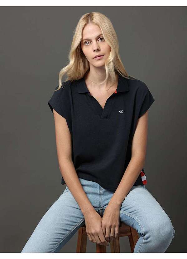 Calvin Klein Jeans - Polo Feminina Malhão Calvin Klein Jeans - Marinho Azul 2