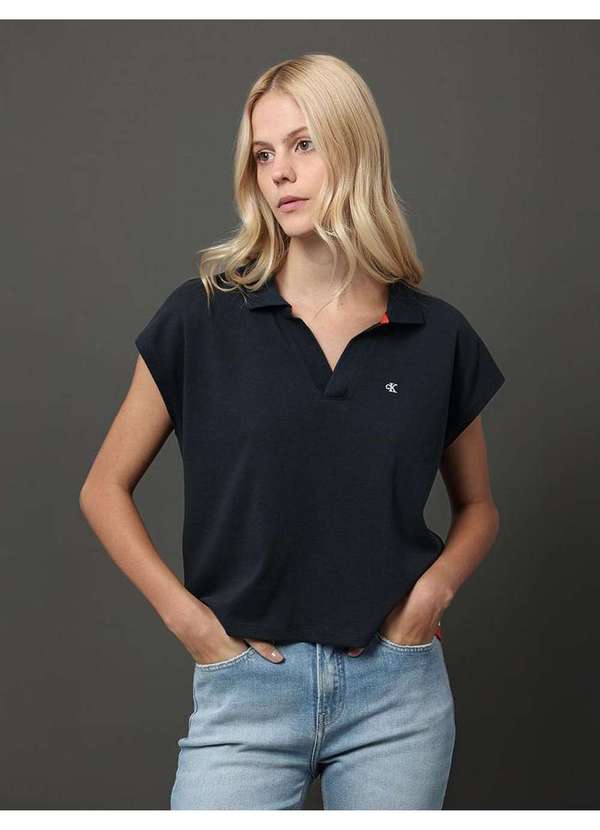 Calvin Klein Jeans - Polo Feminina Malhão Calvin Klein Jeans - Marinho Azul 4