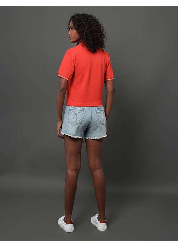 Calvin Klein Jeans - Polo Feminina Piquet Duplo Calvin Klein Jeans - Vermelho Vermelho