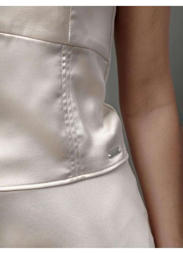 Calvin Klein Jeans - Top Feminino Acetinado Calvin Klein Jeans - Off White Branco 5