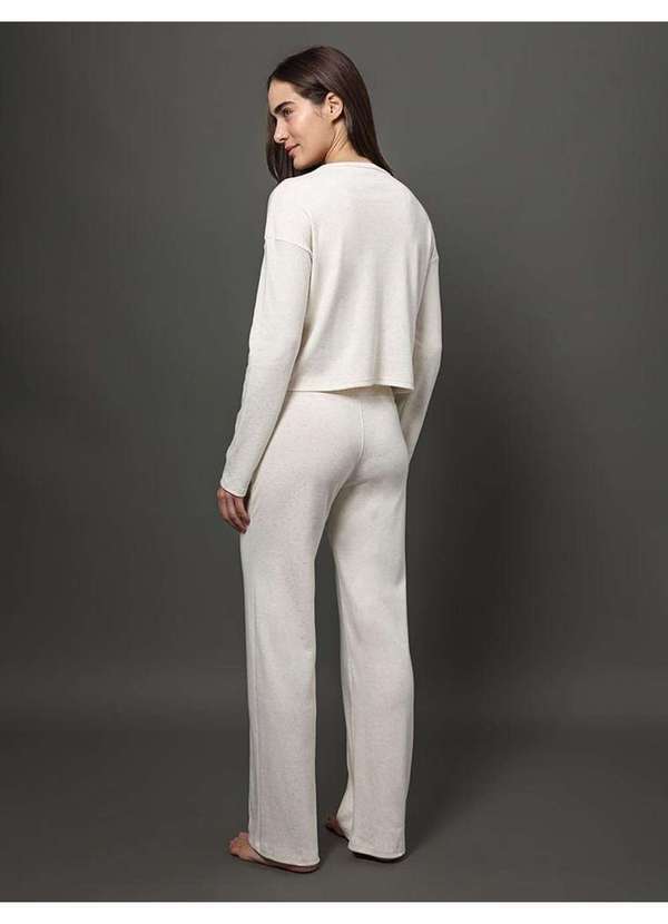 Calvin Klein Jeans - Blusão Feminino Linen Lounge Calvin Klein Underwear - Off White Branco