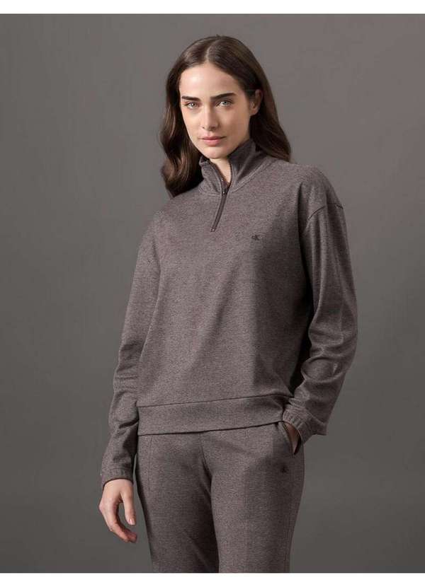 Calvin Klein Jeans - Blusão Feminino Linho Mini Graphic Calvin Klein Underwear - Marro Marrom