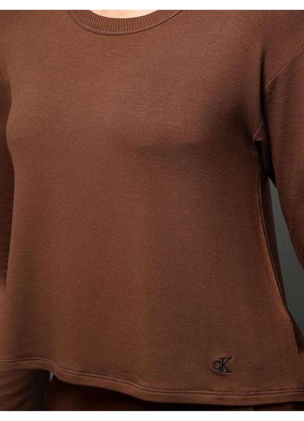 Calvin Klein Jeans - Blusão Feminino Moletinho Calvin Klein Underwear - Marrom Marrom 4